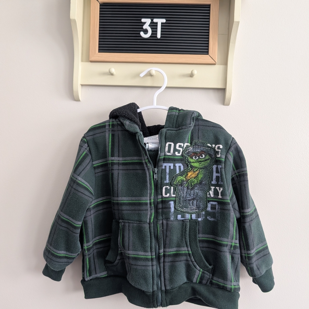 Sesame Street Green Plaid Hoodie